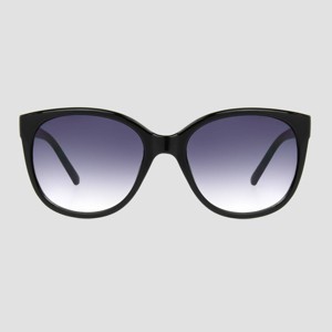 Women's Glossy Plastic Cateye Sunglasses - Universal Thread™ Black: Scratch-Resistant, UV Protection - 1 of 2