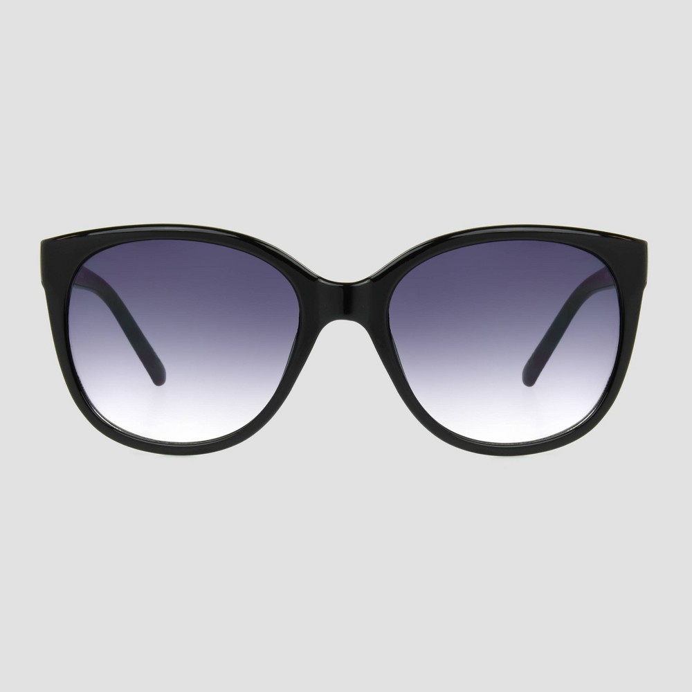 Photos - Sunglasses Women's Glossy Plastic Cateye  - Universal Thread™ Black