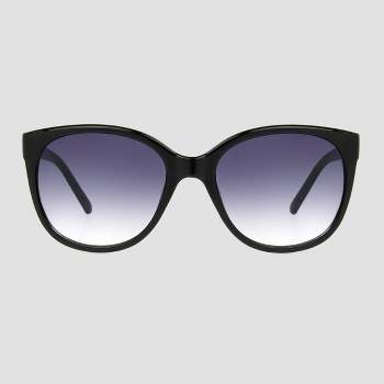 Women's Glossy Plastic Cateye Sunglasses - Universal Thread™ Black