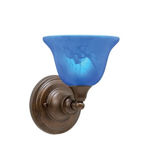 Toltec Lighting Any 1 - Light Sconce in  Bronze with 7" Blue Italian Shade - 1 of 1