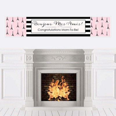 Big Dot of Happiness Paris, Ooh La La - Paris Themed Baby Shower Decorations Party Banner