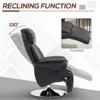 CIPACHO Swivel Recliner Adjustable PU Leather Upholstered Recliner Chair with Footrest Padded Arms and Steel Base Black - 3 of 4