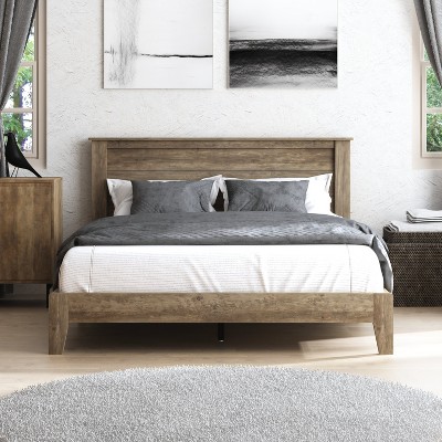 Galano Queen Tiena Lencia Bed with Headboard – Knotty Oak