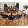 Dolonm 42.1" Wood Color TOP Tulip Table Mid-century Dining Table for 4-6 people With Round Mdf Table Top - 4 of 4