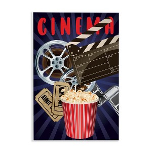 Stupell Industries Cinema Movie Reel Popcorn Entertainment Sign, 13" x 19" - 1 of 4