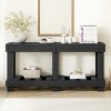 63" Solid Wood Console Table,Vintage Entryway Table with Metal Rivets & Open Plank Shelf for Hallway,Living Room-Baofuwish - 2 of 4