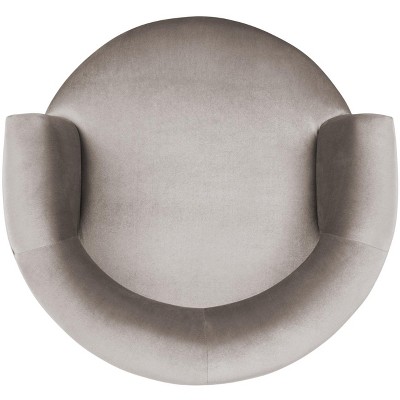 Hazelwood Velvet Barrel Accent Chair with Wood Frame
