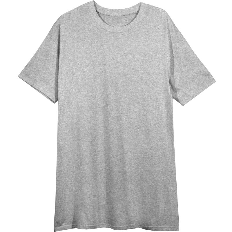Women's Gray and Blue 2-Pack Crew Neck Short Sleeve Night Shirt-Medium, 2 of 4