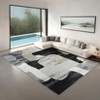Modern Washable Runner Rug – Ultra-Thin Non-Slip Hallway Carpet, Abstract Low-Pile Mat for Kitchen - 3 of 4