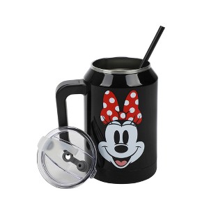 Disney Minnie Mouse Character Head 30 Oz Black Stainless Steel Tumbler Can - 1 of 4