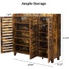 VINGLI Large Tall Shoe Cabinet with 3 Doors 6-Tier Ultra Wide Shoe Cabinet Storage for Entryway 30 Pairs Shoes Organizer Rustic Brown - 2 of 4