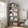 Bookcase 5 Shelf Arched Bookshelf 71.65in Tall Bookcase Farmhouse Display Storage Rack Wooden Bookshelves for Home Office, Living Room - 4 of 4