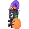 Occasions 4.5' INFLATABLE CAT WITH PUMPKIN, 3.5 ft Tall, Multicolored - 3 of 4