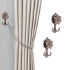 Unique Bargains Curtain Holdbacks Hexagonal Camellia Hooks Zinc Alloy 5.51"x2.56" 1Pair - 2 of 4