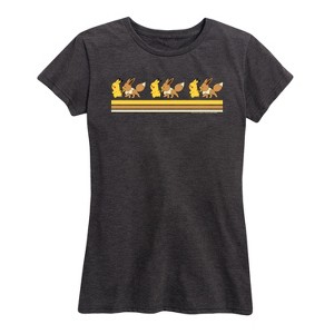 Women's - Pokémon - Pikachu Eevee Retro Short Sleeve Graphic T-Shirt - 1 of 4