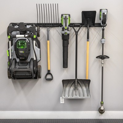 64" Black Steel Modular Garage Tool Organizer with Adjustable Hooks