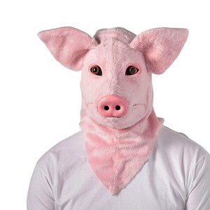 Morris Costumes Pig Adult General Sizing Moving Mouth Overhead Halloween Costume Mask - Pink One Size Fits Most - 1 of 4