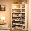 Corner Bookshelf 6 Tier, Corner Bookcase with Baffles, 71" Tall Wooden Bookshelf, L-shaped book shelf, large industrial bookcase Etagere Book shelf - 3 of 4