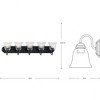 Progress Lighting, Calhoun Collection, 5-Light Vanity Light, Matte Black, Clear Glass Shades, Material: Steel - 3 of 4