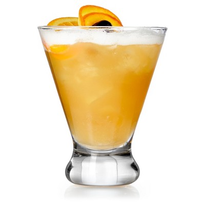 Clear Glass Stemless Martini Cocktail Set, 10 oz, Set of 6