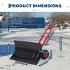 Heavy Duty Snow Shovel with Wheels, 5-Position Angle & Height Adjustable Handle, Sidewalk Yard Snow Plow, Driveway Snow Removal - 2 of 4