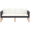 vidaXL 2 Piece Patio Lounge Set with Cushions Poly Rattan Black - 4 of 4