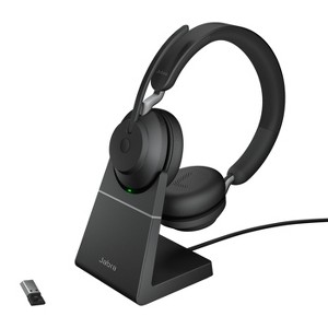 Jabra Evolve2 65 - USB-A UC Stereo with Charging Stand - Black Wireless Headset / Music Headphones - 1 of 4