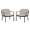 DOMETOUR Luna Outdoor PP Club Chair, Black Frame with Beige Cushion, Set of 2 - 2 of 4