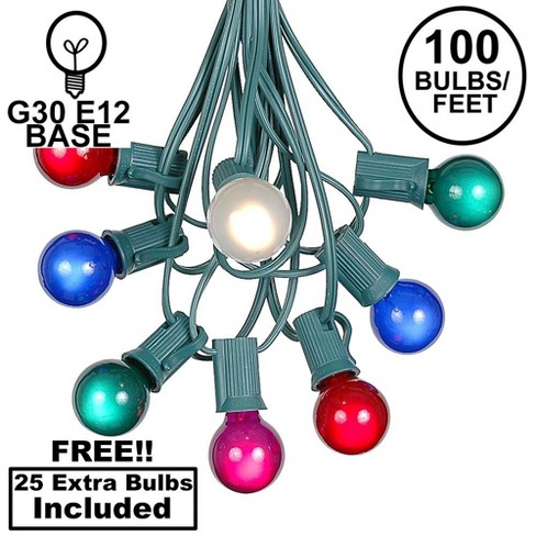 Novelty Lights 100 Feet G30 Globe Outdoor Patio String Lights, Green ...