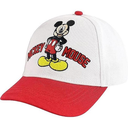 Mickey Mouse Boys Baseball Cap- 2-4T -White/Red