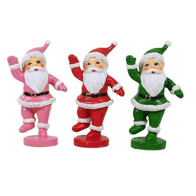 Transpac 4.0 Inch Dancing Santa Figurines Christmas Traditional Retro Santa Figurines