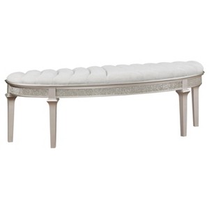 Coaster Home Furnishings Evangeline Upholstered Demilune Bench Ivory and Silver Oak - 1 of 4