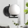 DORESshop 1-Light Black Globe Wall Sconce with Frosted Glass Shade Modern Bath Vanity Light - 2 of 4