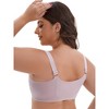 INSPIRE CHIC Women's Zip Front U-Neck Lift Up Wirefree Soft Full Cup Breathable Comfortable Sports Bras - 2 of 4