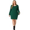 Agnes Orinda Women's Plus Size Cocktail Party Lace Bell Sleeve Bodycon Dresses - 3 of 4