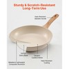 VEVOR Frying Pan Skillet, Aluminum Egg Fry Pans, 3 Piece (8, 9.5, 11 in), Nonsitck Ceramic Heavy-Duty Skillets with Heat-Resistant Handle, Beige - 4 of 4
