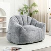 Vynxaria Bean Bag Seats - Oversized Light Gray Comfy Sofa Chair with Armrests for Living Rooms and Bedrooms - 3 of 4