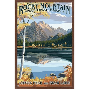 Trends International Lantern Press - Longs Peak & Bear Lake Fall Framed Wall Poster Prints - 1 of 4