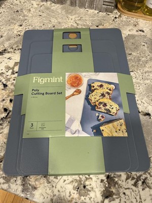 3pc Nonslip Recycled Poly Cutting Board Set Vintage Cream - Figmint™