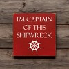 Slickblue Captain of This Shipwreck Wood Sign, Pine Material, Wall or Shelf Decor, Rustic Style, 7x7 Inches, Colors - 2 of 3