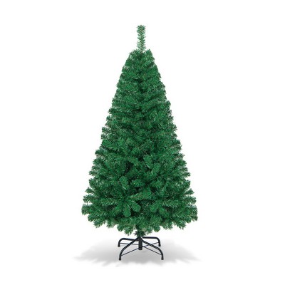 Eco-Friendly Artificial Christmas Tree with Full PVC Branches, Stable Metal Stand, Easy Setup Design for Indoor and Outdoor Holiday Décor