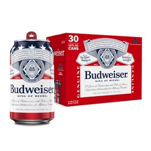 Budweiser American Lager Beer - 30pk/12 fl ozr Cans - 1 of 4