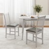 Tangkula Wooden Dining Chair Set of 2 w/Rubber Wood Frame & Padded Seat & Curved Back - 3 of 4
