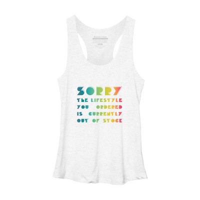 Women's Design By Humans The Lifestyle You Ordered Is Currently Out Of Stock By OmegaAlpha Racerback Tank Top