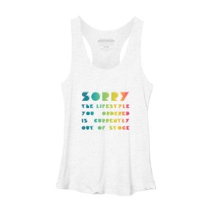 Women's Design By Humans The Lifestyle You Ordered Is Currently Out Of Stock By OmegaAlpha Racerback Tank Top - 1 of 2
