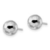 Black Bow Jewelry 8mm Polished Faceted Ball Post Earrings in 14k White Gold - 2 of 4