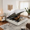 Sapphtopaz Modern Bed Frame with Chenille Headboard Upholstered Hydraulic Platform Bed with Bottom Storage, No Box Spring Needed - 2 of 4