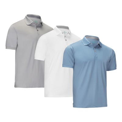 Mio Marino - Designer Golf Polo Shirt - 3 Pack - Denim Blue,gray,white ...