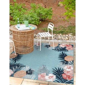 Unique Loom  Outdoor Botanical Flora Area Rug - 1 of 4