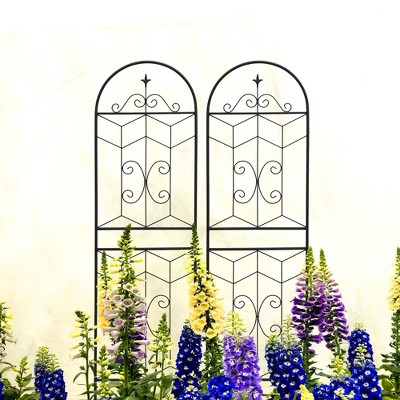 Maggift Patio Decorative Screens, Elegant Vine Pattern Yard Fencing, Pet-Safe Decorative Fence for Yard, Patio, Black, 19.7"*19.7"*71"